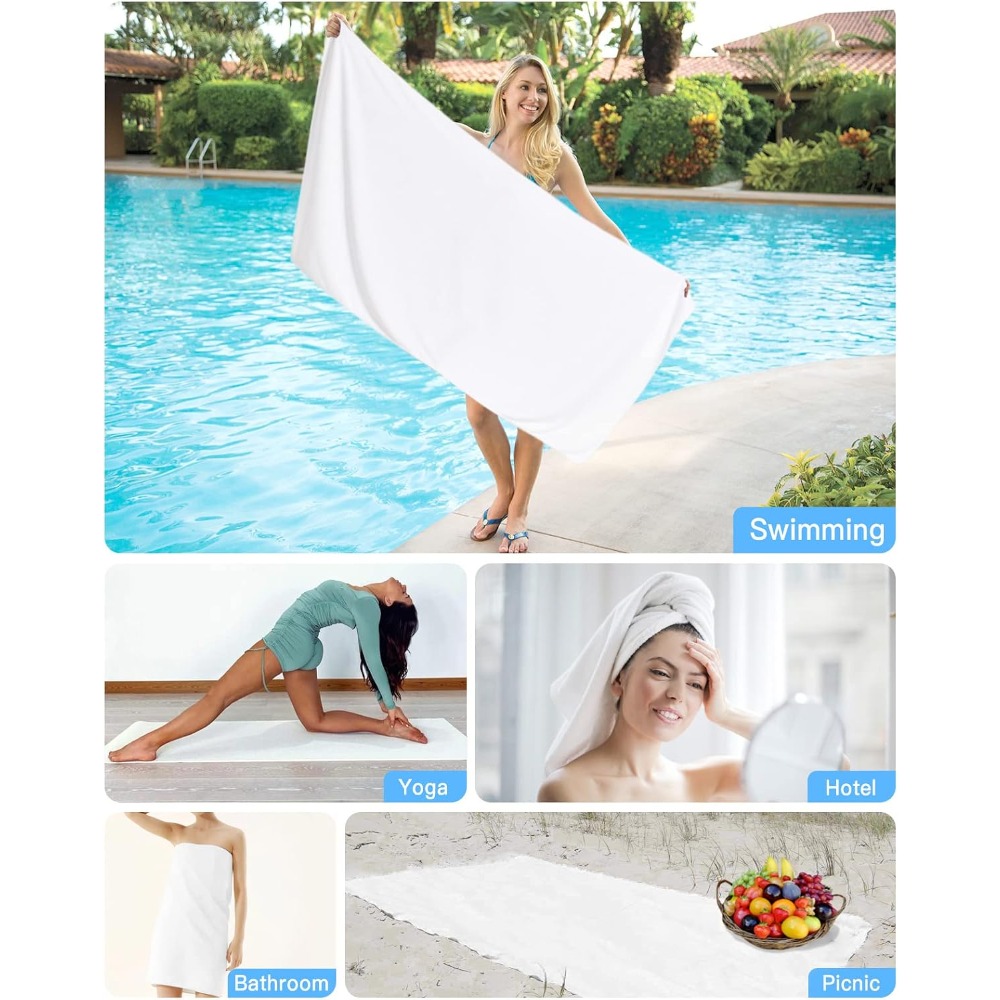 1pc Beach Towel Pure White Tow - Herbal Yoga recension och pris