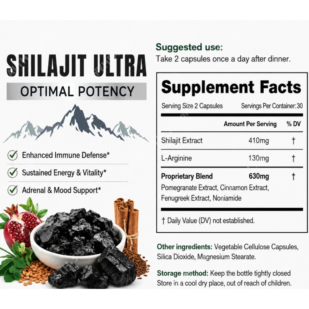 Shilajit Herbal Blend Suppleme - Herbal Wellness Blend recension och pris