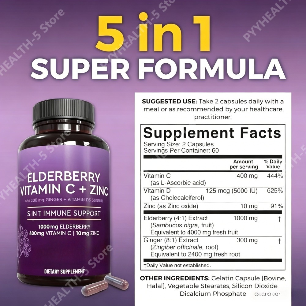 Elderberry Capsules with Vitam - Herbal Wellness Blend recension och pris